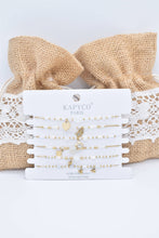 Load image into Gallery viewer, Set of 6 Gold-tone Bracelets with Natural Stones and Pearls