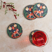 Load image into Gallery viewer, Holiday Horse Round Coasters, Set of 4