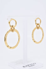 Load image into Gallery viewer, Golden Hammered Triple Hoop Earrings