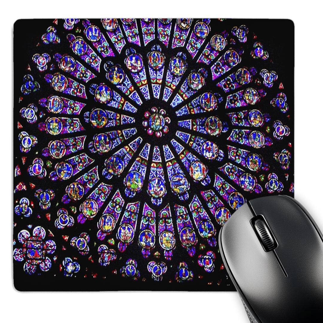 Notre Dame Cathedral Stained Glass Mouse Pad