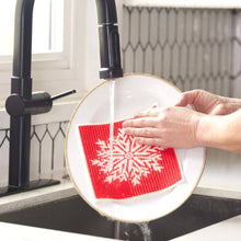 Load image into Gallery viewer, Candy Cane Reusable Swedish Sponge-Cloths, Set of 2