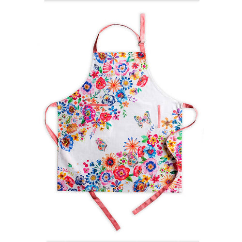 Apron 100% Cotton with Adjustable Neck Strap - Happy Florals