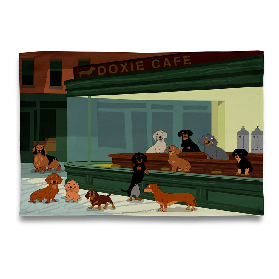Museum Collection- Night Dachshund Doxie Cafe Tea Towel
