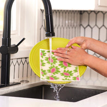 Load image into Gallery viewer, Poppies Pink Swedish Sponge-Cloths, set of 2