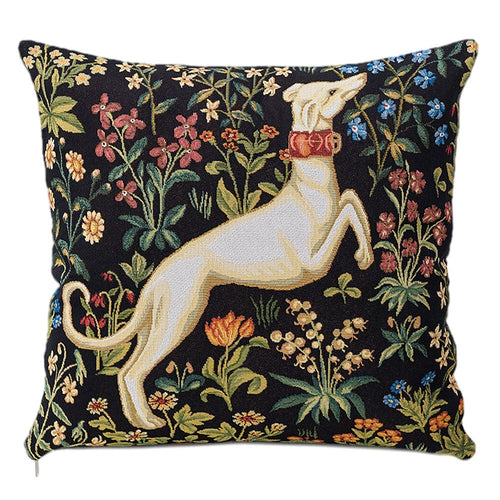 Dog's On the Right. William Morris Tapestry Pillow
