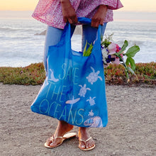 Load image into Gallery viewer, Save the Oceans Blu Bag Reusable Shopper Tote