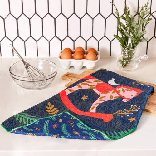 Holiday Horse Kitchen Tea Towel