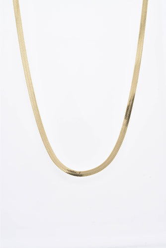 Golden steel snake mesh necklace - BJ210083OR