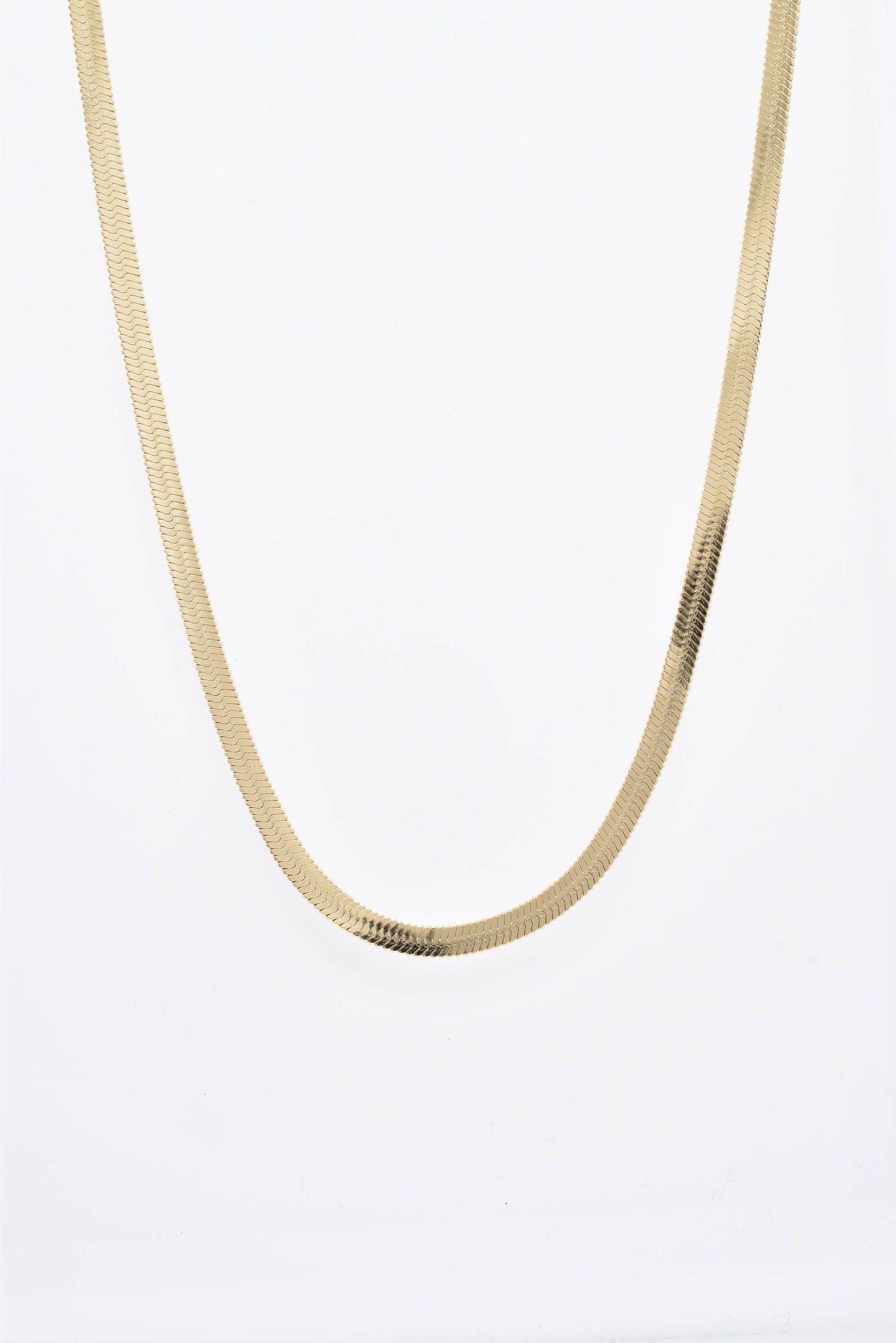 Golden steel snake mesh necklace - BJ210083OR