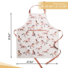 Load image into Gallery viewer, Apron 100% Cotton with Adjustable Neck Strap - Free Horses