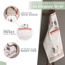 Load image into Gallery viewer, Countryside Roosters &amp; Hens 100% Cotton Apron