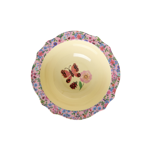 Melamine Vintage Bowl with Nathalie Lété Print - Pink - 8.4oz