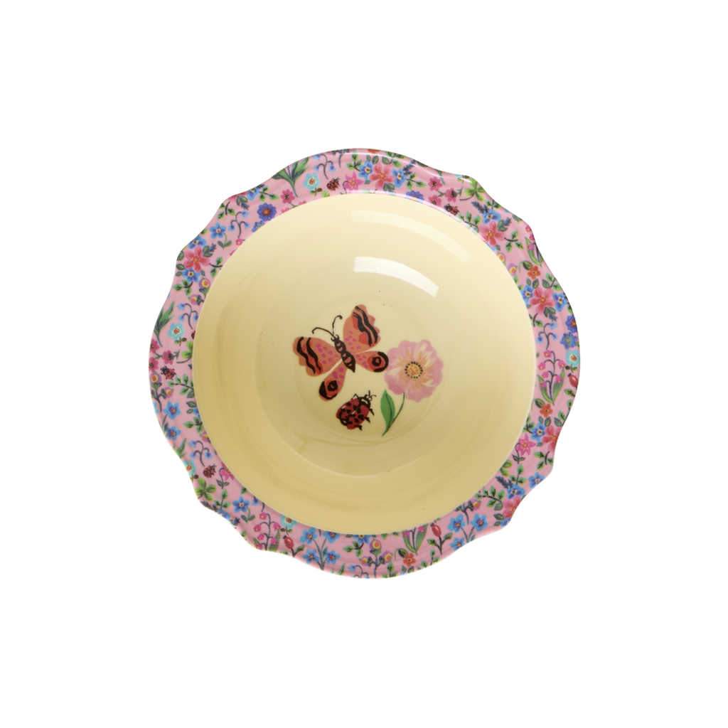 Melamine Vintage Bowl with Nathalie Lété Print - Pink - 8.4oz