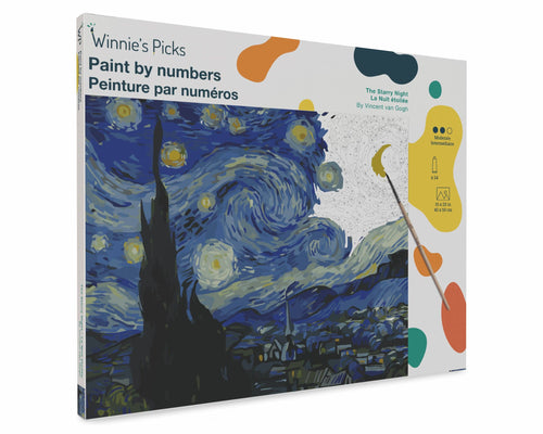 Starry Night, by Vincent van Gogh Paint by Numbers Canvas Board Kit