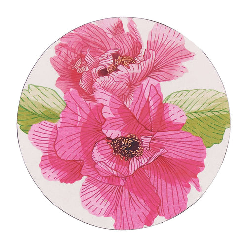 Pink Peony  Round Coasters, set of 4