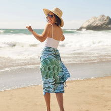 Load image into Gallery viewer, Marine Turtle Reversible Beach Towel