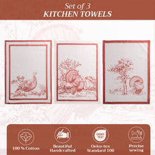 Load image into Gallery viewer, Kitchen Towels 100% Cotton - Set of 3 - Holy Jouy - Brown