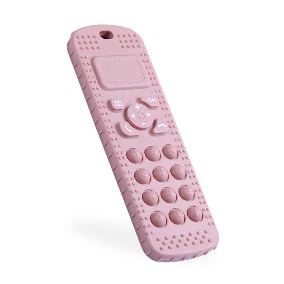 Sensory Popper Teether Phone - Dusty Pink