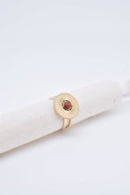 Load image into Gallery viewer, Gold Steel Amethyst Ring