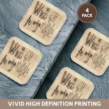 Load image into Gallery viewer, Early 1900s Sketch Of Airplanes: Set of 4 Coasters