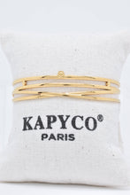 Load image into Gallery viewer, Gold Tone Steel Layered Bangle Cuff