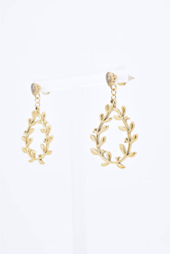Golden Toile Leaf Earrings