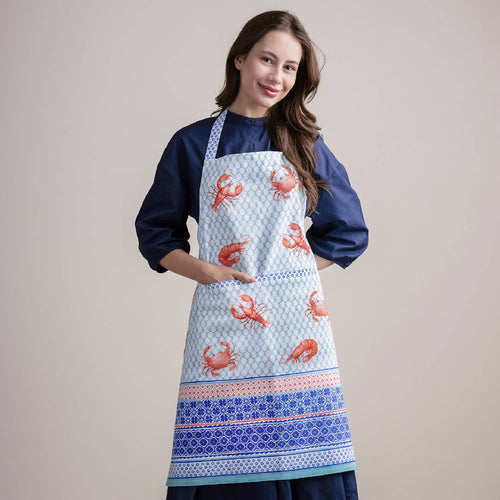 Apron 100% Cotton with Adjustable Neck Strap - Lobster Love
