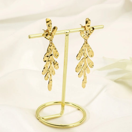 Golden Steel Dangle Earrings