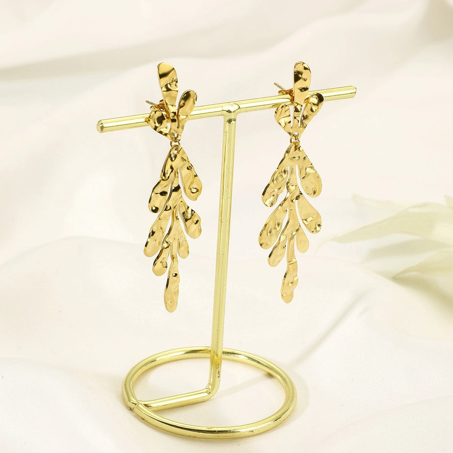Golden Steel Dangle Earrings