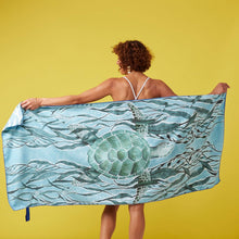 Load image into Gallery viewer, Marine Turtle Reversible Beach Towel