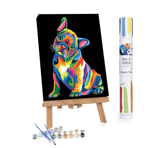 Colorful French Bulldog Paint by Numbers Canvas Kit