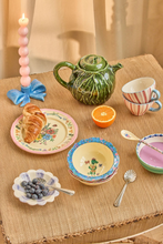 Load image into Gallery viewer, Melamine Vintage Bowl with Nathalie Lété Print - Blue- 8.4oz