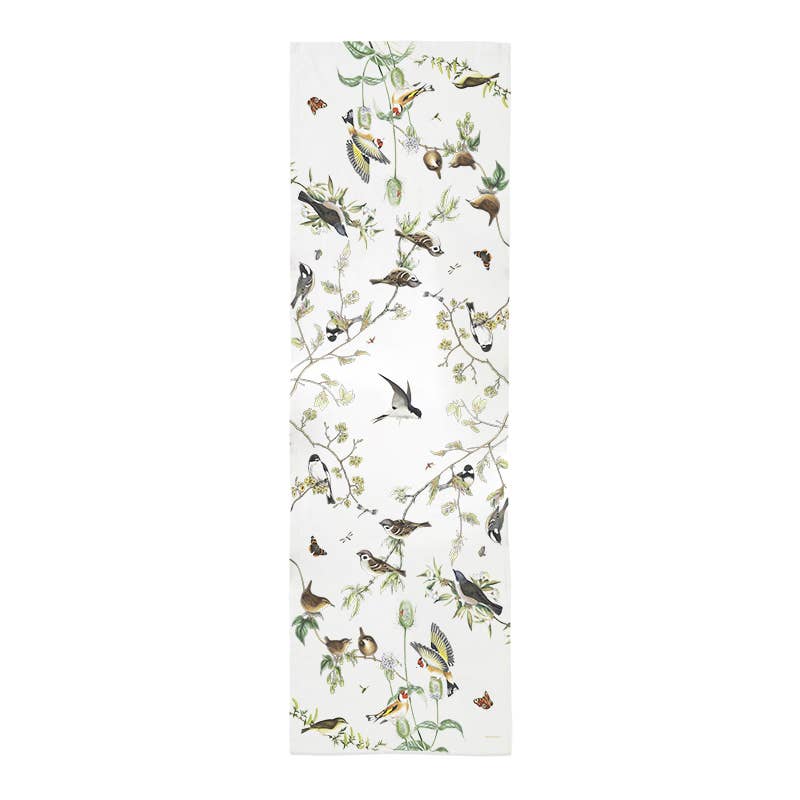 Garden Birds Table Runner Linen