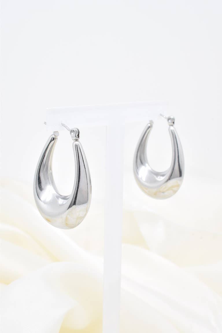 Silver Stainless Steel Earrings