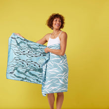 Load image into Gallery viewer, Marine Turtle Reversible Beach Towel