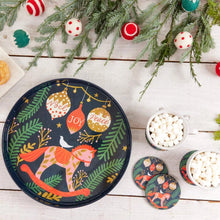 Load image into Gallery viewer, Holiday Horse 15 Inch Round Tray