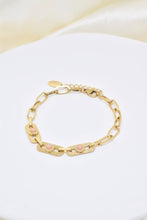Load image into Gallery viewer, Golden Natural Rose Quartz Chain Bracelet