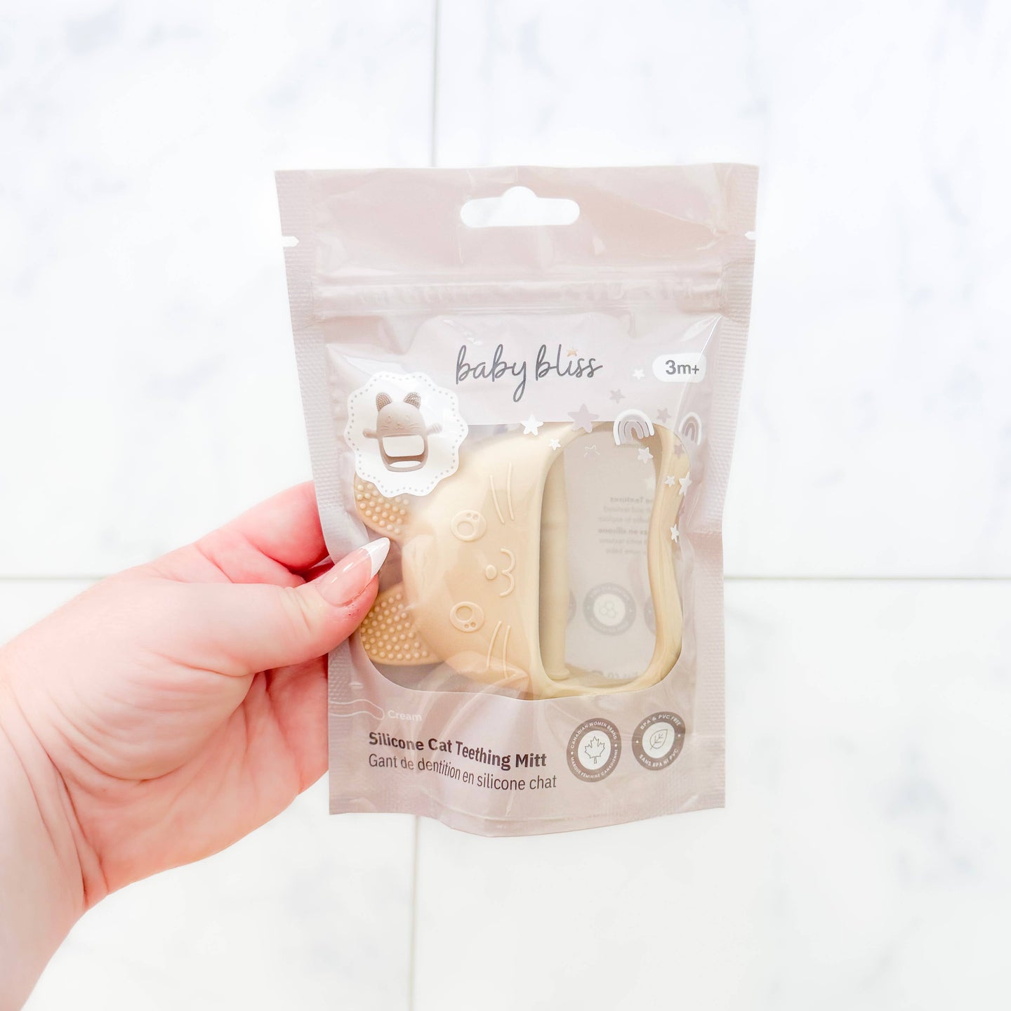 Cat Teething Mitt - Cream