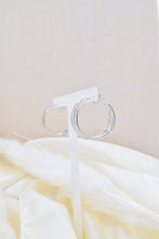 Load image into Gallery viewer, Silver Hammered Stainless Steel Crescent Earrings