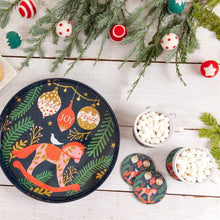 Load image into Gallery viewer, Holiday Horse Round Coasters, Set of 4