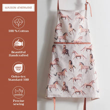 Load image into Gallery viewer, Apron 100% Cotton with Adjustable Neck Strap - Free Horses