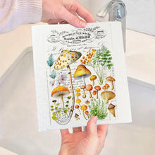 Load image into Gallery viewer, Vintage Mushrooms Botanicals Kitchen Swedish Dishcloth