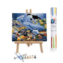 Load image into Gallery viewer, Ocean Sea Life Paint by Numbers Canvas Kit