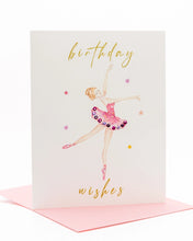 Load image into Gallery viewer, &#39;En Pointe Wishes&#39; Ballerina Birthday Greeting Card