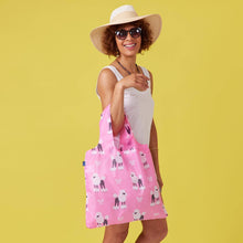 Load image into Gallery viewer, Preppy Poodle Reusable Shopper blu Bag
