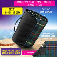 Load image into Gallery viewer, Tartan Outdoor Foldable Picnic Blanket For Beach, Camping, Hiking