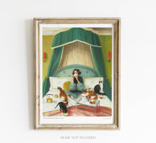 Load image into Gallery viewer, Mademoiselle Mink Breakfasts In Bed Art Print - 8.5 X 11