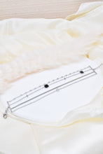 Load image into Gallery viewer, Four Row Black Crystal Stainless Steel Bracelet