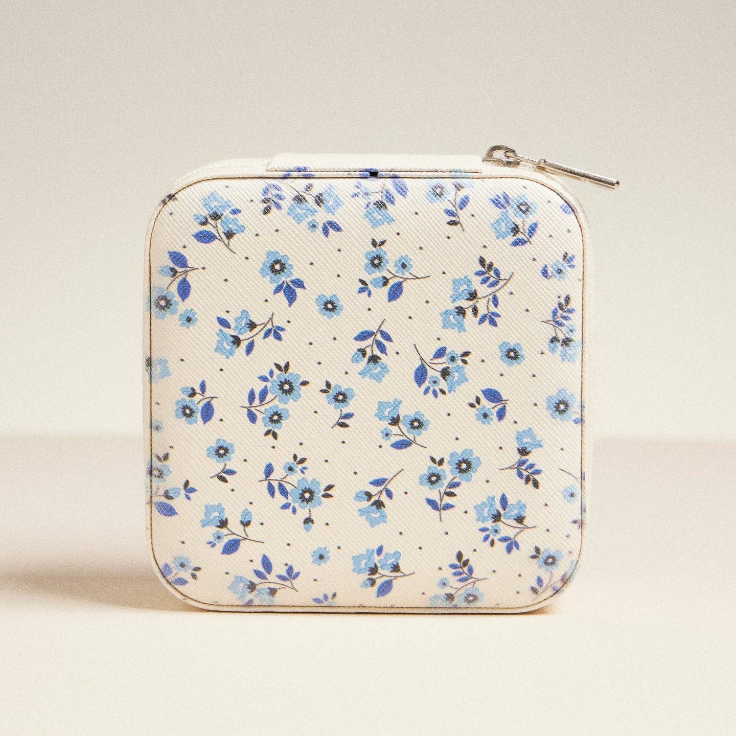 Blue Flower Pattern Jewelry Box -Travel Size