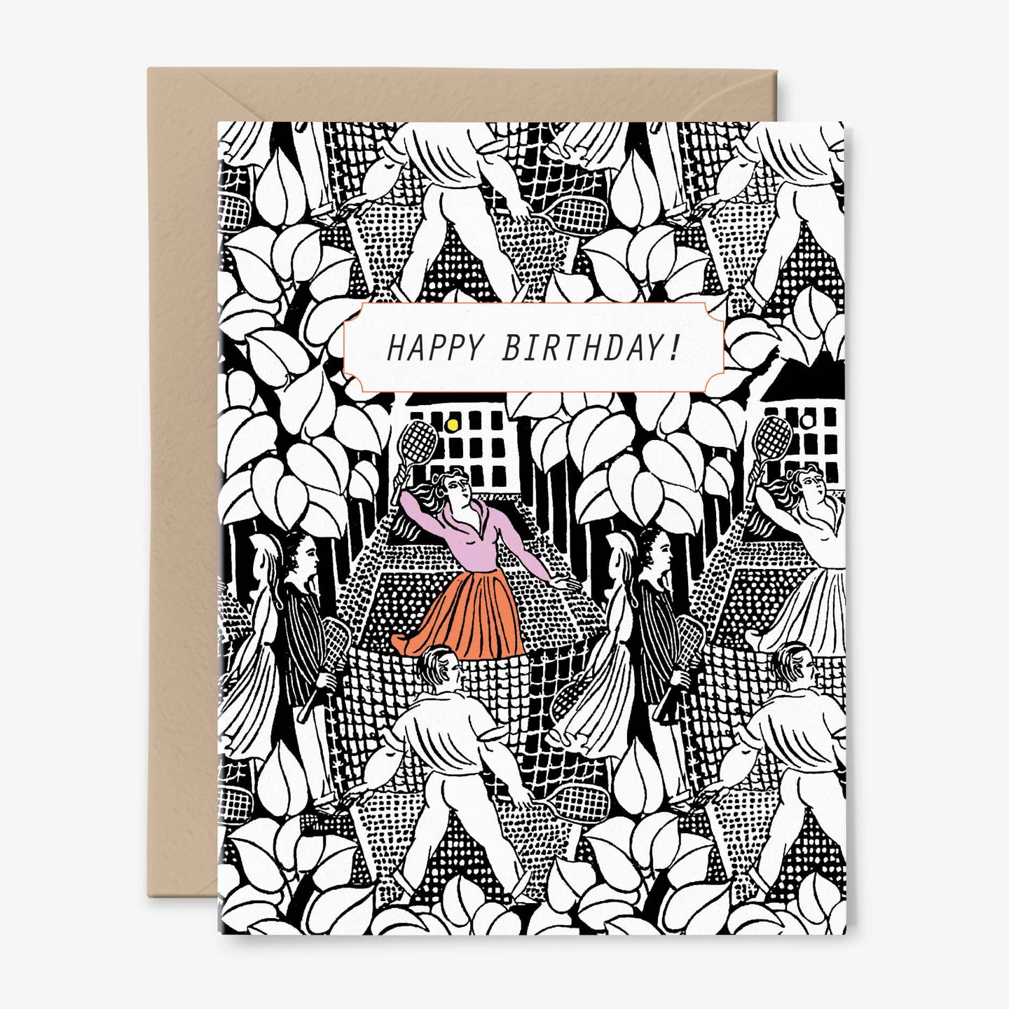 Pickleball | Tennis Vintage Art Happy Birthday Card